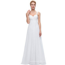 Starzz Sweetheart sans manches en mousseline de soie Robe de soirée blanche Long ST000065-2